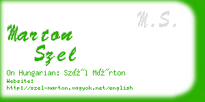 marton szel business card